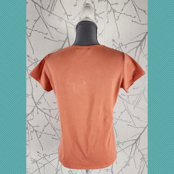 Custo Barcelona Orange Beaded Embroidered Cotton Tee - Picture 4 of 5